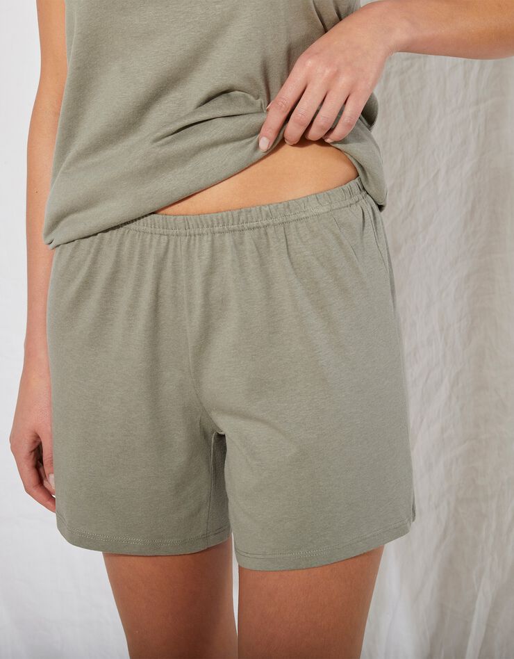 Pyjashort uni - coton modal (kaki) Pyjashort uni - coton modal (kaki)