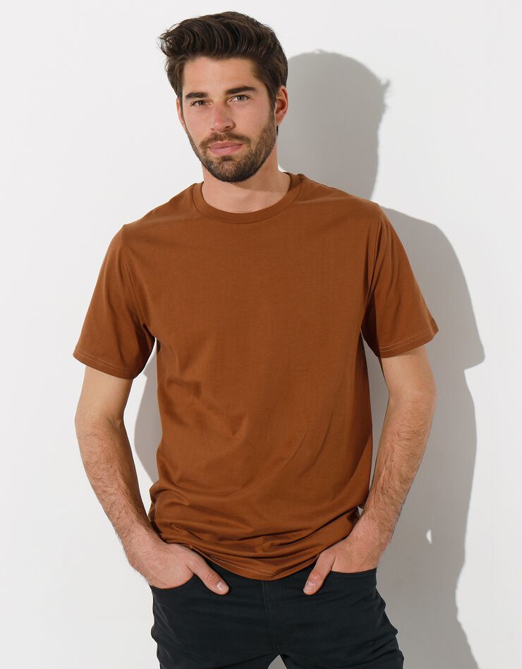 Tee-shirt col rond manches courtes - lot de 3 (bleu + marron + gris) Tee-shirt col rond manches courtes - lot de 3 (bleu + marron + gris)