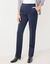Pantalon droit effet ventre plat, maille (marine)