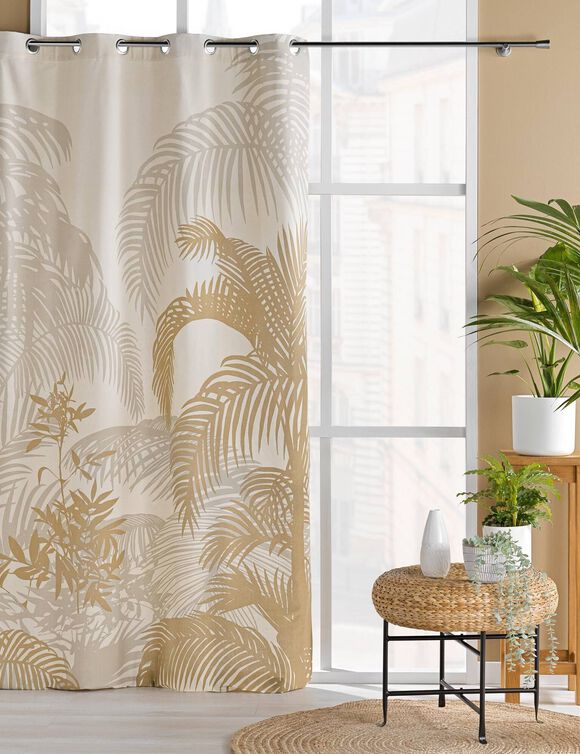 Rideau imprimé tropical (naturel)
