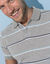 Polo rayé maille piquée chinée (gris chiné)
