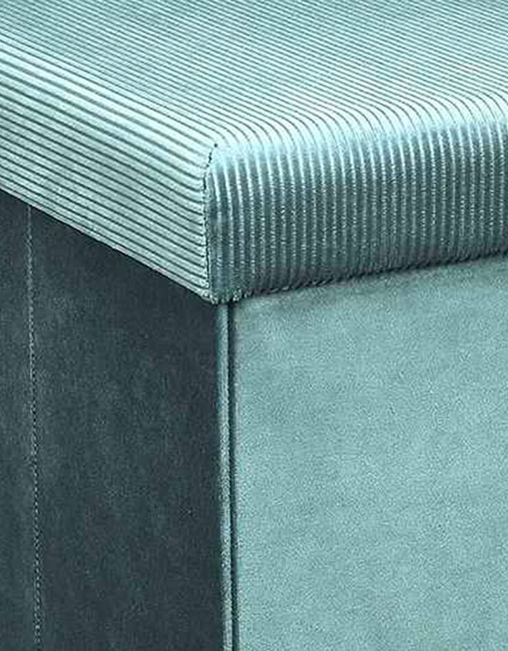 Coffre-pouf pliable - revêtement velours côtelé (bleu)