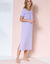 Chemise de nuit longue manches courtes unie (parme)