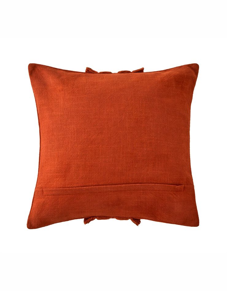 Coussin avec galon franges (terracotta)