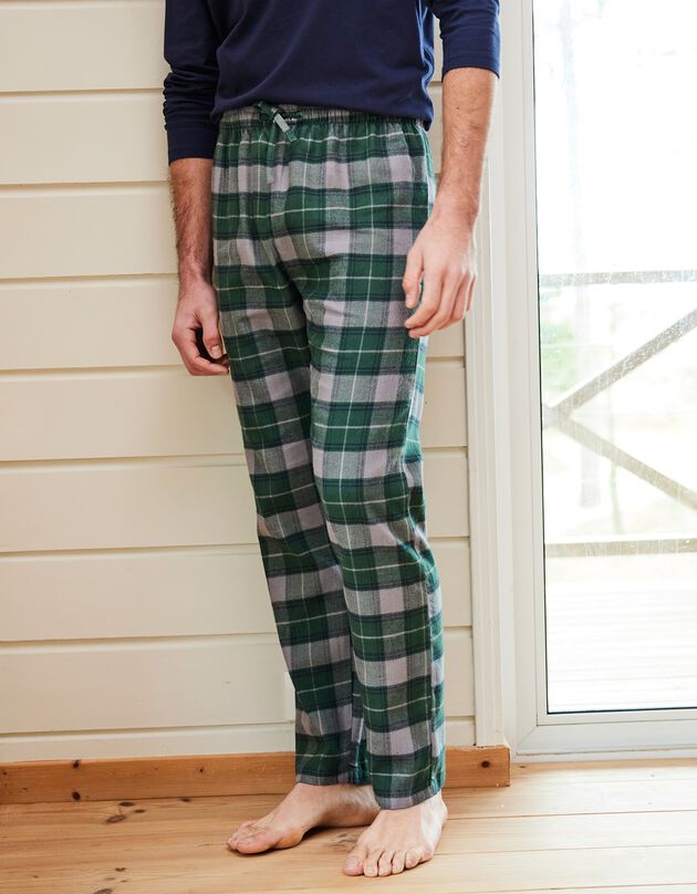 Pantalon pyjama flanelle carreaux (vert)