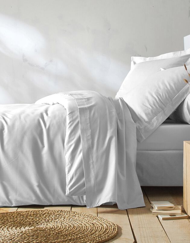 Linge de lit uni percale (blanc)
