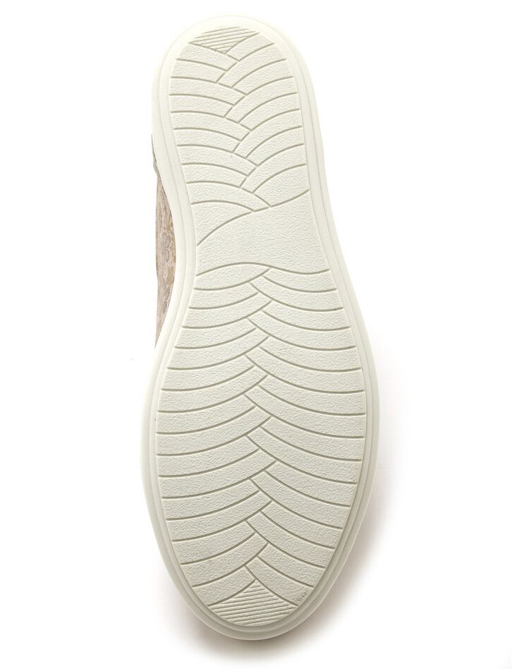 Baskets cuir imprimée beige - grande largeur (beige) Baskets cuir imprimée beige - grande largeur (beige)
