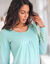 Chemise de nuit imprimée fleurie manches longues (aqua)