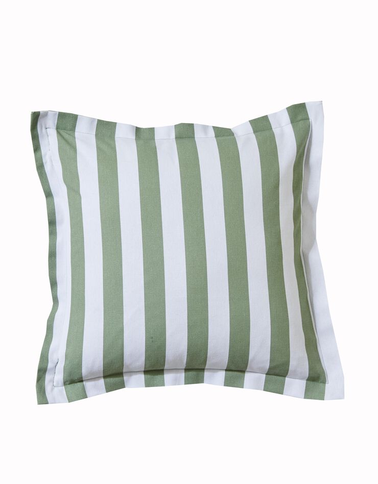 Housse de coussin rayée, collection Ninole - lot de 2 (kaki / blanc)