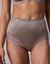 Gainette maille satinée et dentelle Salford - lot de 2 (chocolat + taupe)