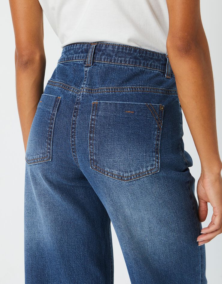 Jean large raccourci coupe stretch, spécial petites (stone) Jean large raccourci coupe stretch, spécial petites (stone)