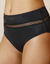 Culotte haute microfibre et tulle plumetis effet seconde peau Paia - lot de 2 (noir)