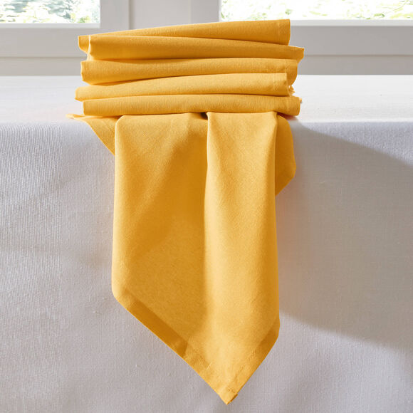 Serviette de table unie - lot de 6 (jaune)