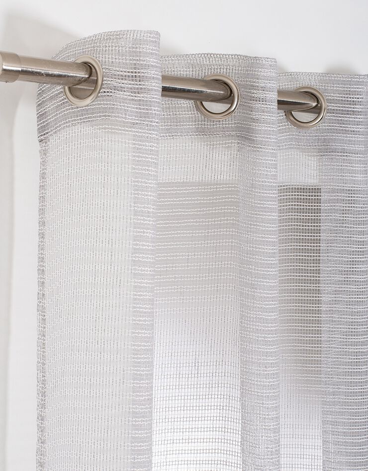 Panneau voilage filet finition oeillets (gris)
