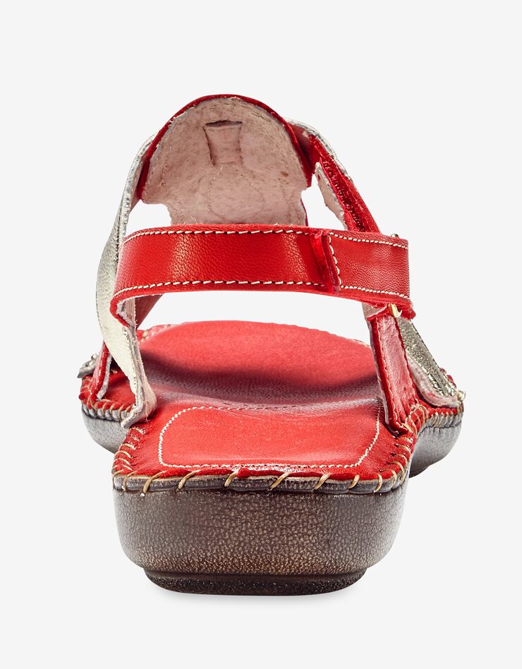 Sandales bicolores en cuir extra souple - rouge (rouge) Sandales bicolores en cuir extra souple - rouge (rouge)