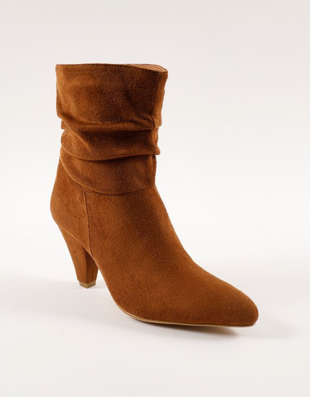 Bottes plissées mi-hautes (beige foncé)
