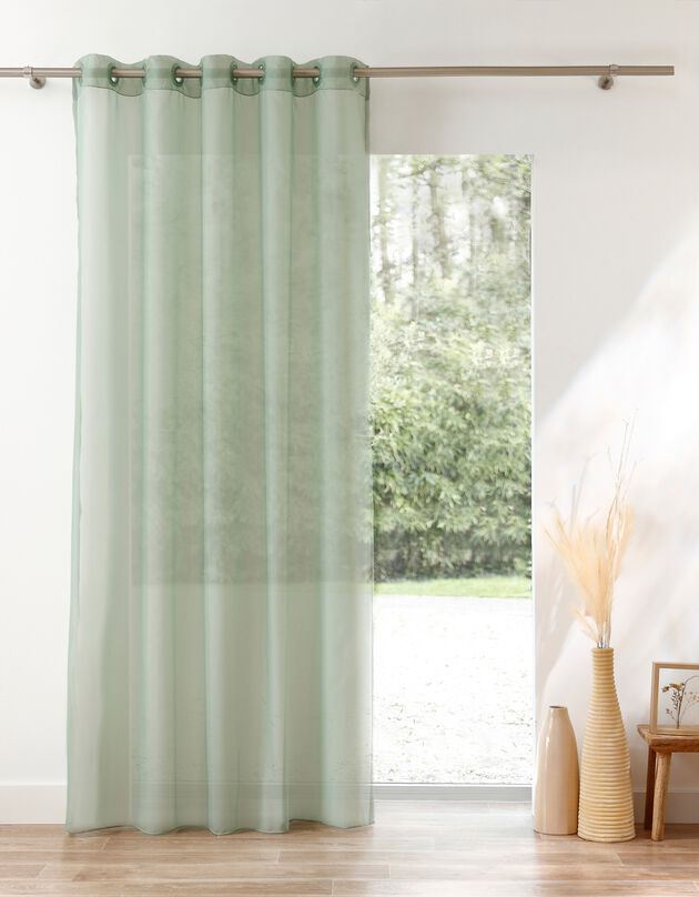 Panneau voile uni finition œillets (vert)