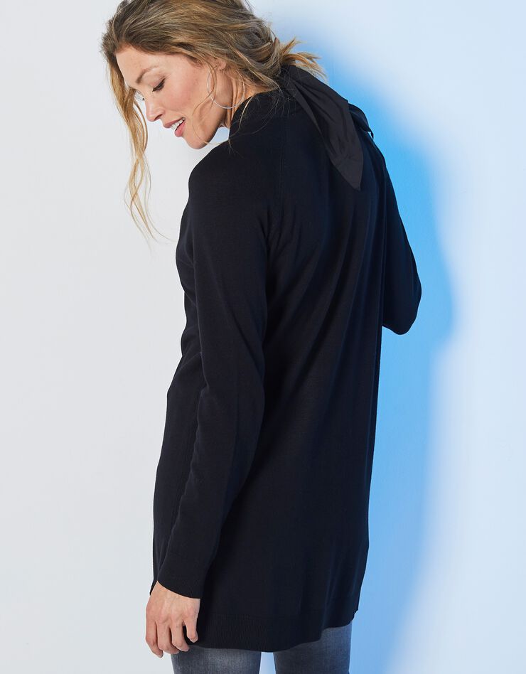 Gilet long porter ouvert (noir) Gilet long porter ouvert (noir)