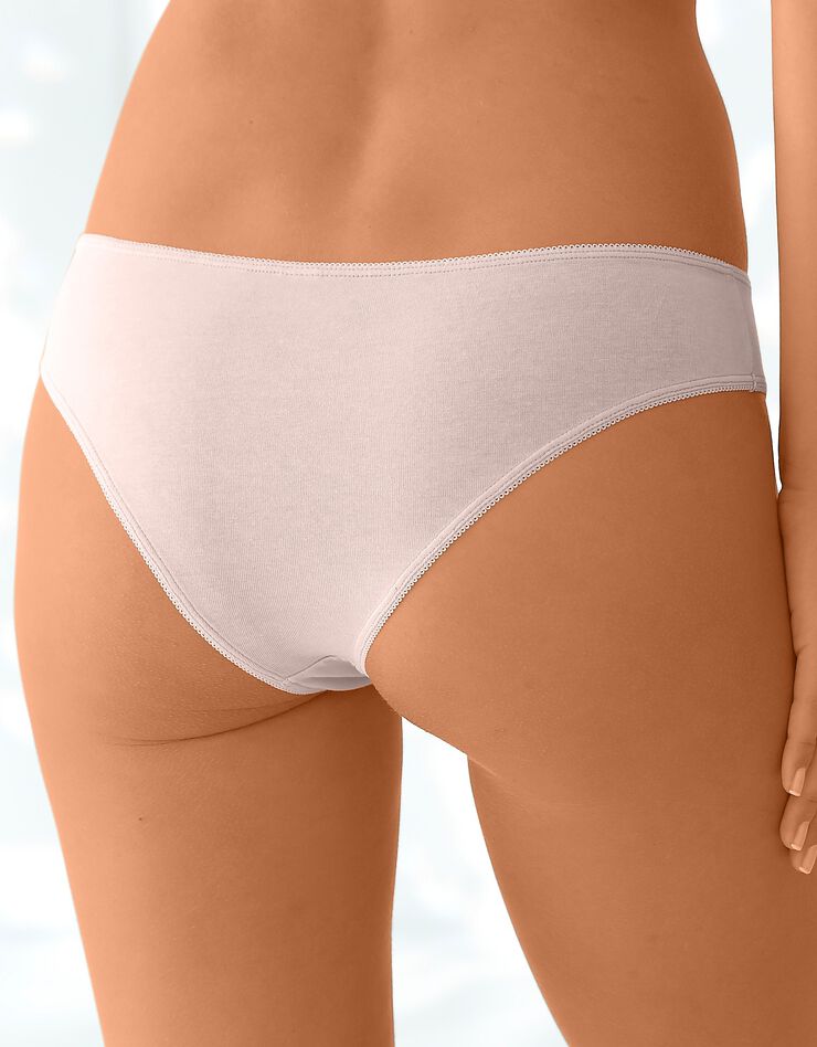 Culotte forme tanga coton stretch - Lot de 4 (nude + blanc) Culotte forme tanga coton stretch - Lot de 4 (nude + blanc)