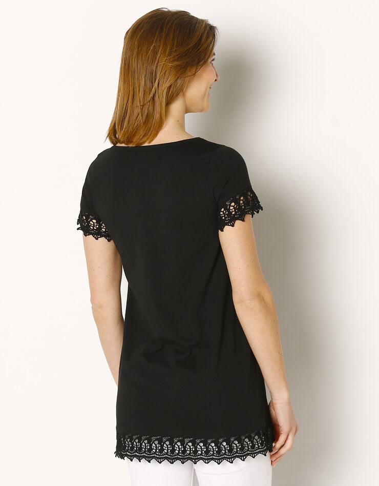 Tee-shirt macramé fantaisie (noir) Tee-shirt macramé fantaisie (noir)