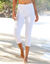 Legging 3/4 maille taille &eacute;lastiqu&eacute;e (blanc)