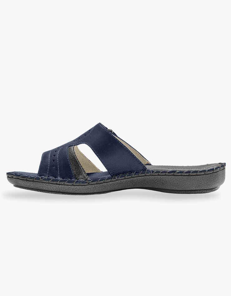 Mules confort en cuir ultra-souple - marine (marine)