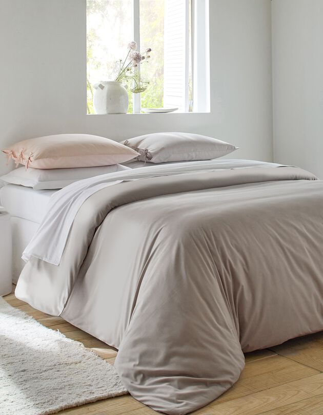 Linge de lit uni percale (taupe)