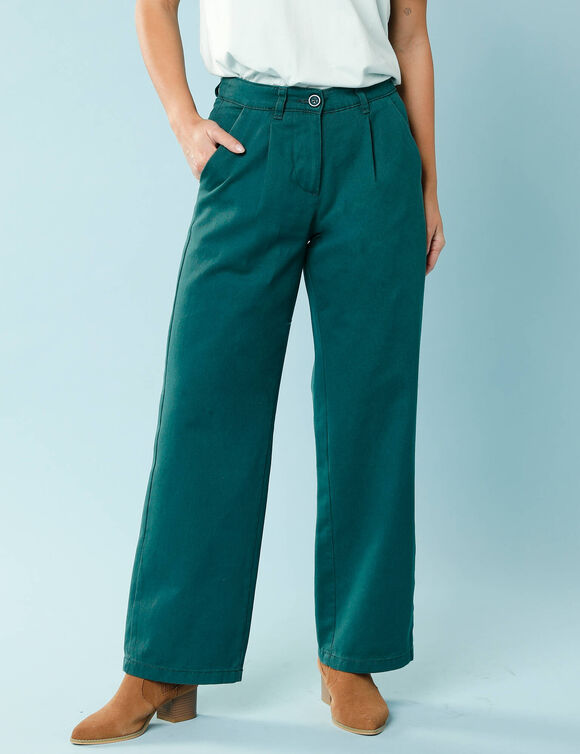 Pantalon coupe large, Spécial Petites (vert sapin)