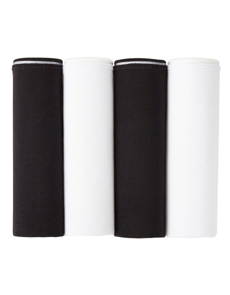 Culotte forme hipster en coton stretch - lot de 4 (blanc + noir) Culotte forme hipster en coton stretch - lot de 4 (blanc + noir)