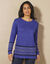 Pull tunique, base et poignets jacquard (bleuet)