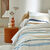 Linge de lit Ondée imprimé vague - en coton (bleu)
