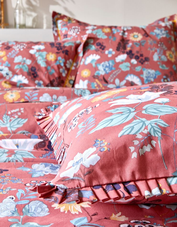 Linge de lit Kelly en coton imprimé floral (bois de rose)