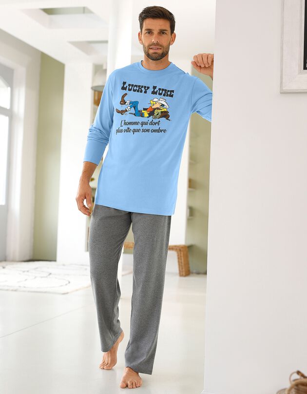 Pyjama Lucky Luke manches longues (bleu / gris)