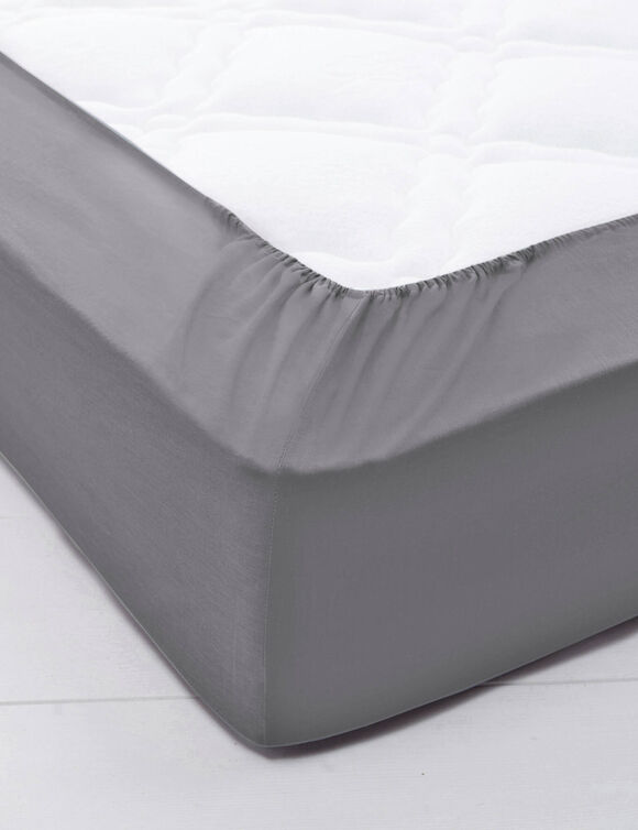 Drap-housse uni coton bonnet 32 cm (anthracite)