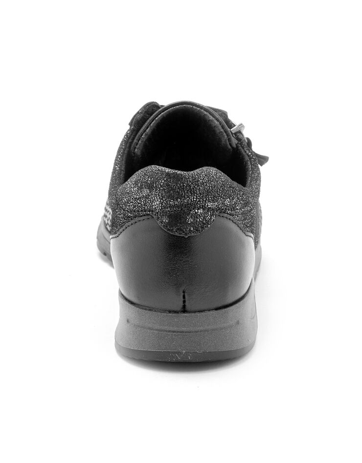 Derbies en cuir Hallux Confort - imprimé léopard (noir / gris) Derbies en cuir Hallux Confort - imprimé léopard (noir / gris)