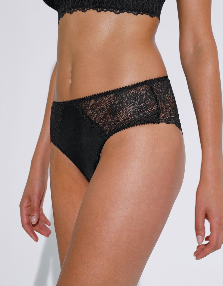 Culotte forme midi microfibre et dentelle stretch Mogo - Lot de 2 (noir) Culotte forme midi microfibre et dentelle stretch Mogo - Lot de 2 (noir)