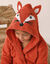 Peignoir de bain enfant renard &agrave; capuche &eacute;ponge coton - 340 g/m&sup2; (safran)
