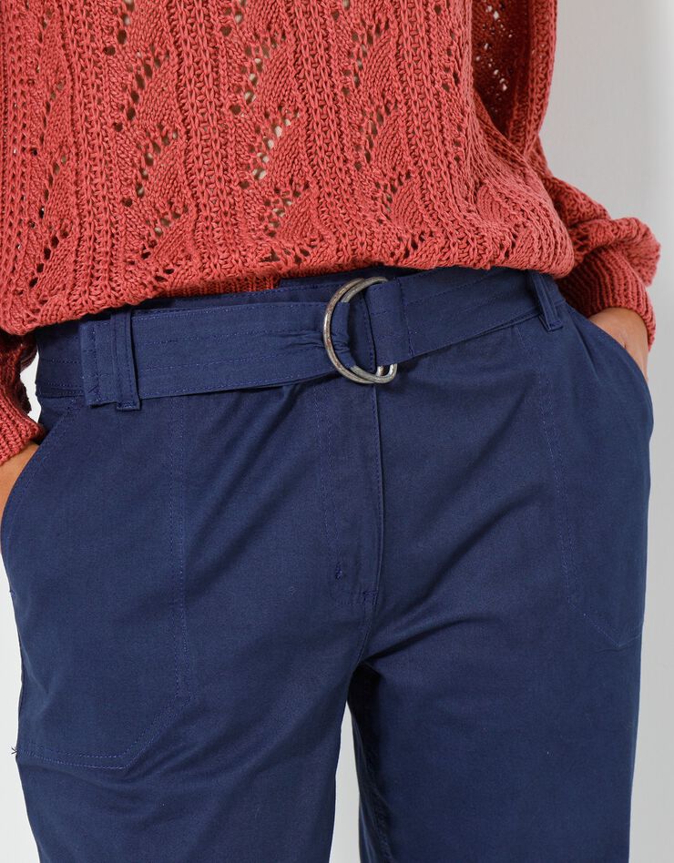 Pantalon droit ceinturé (marine) Pantalon droit ceinturé (marine)