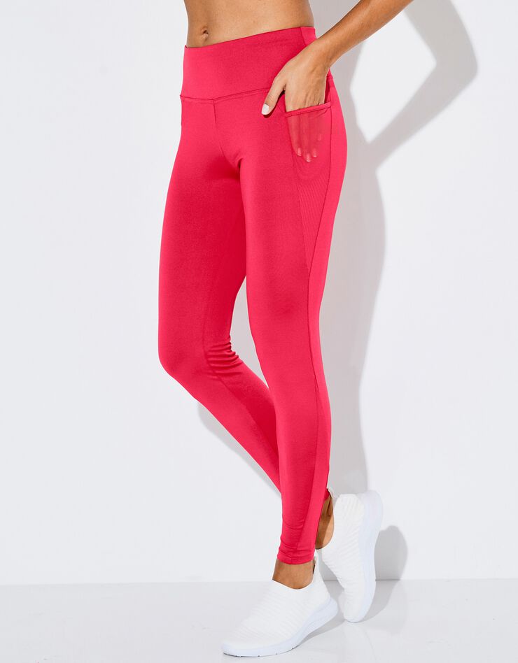 Legging taille haute avec empiècements résille (corail) Legging taille haute avec empiècements résille (corail)
