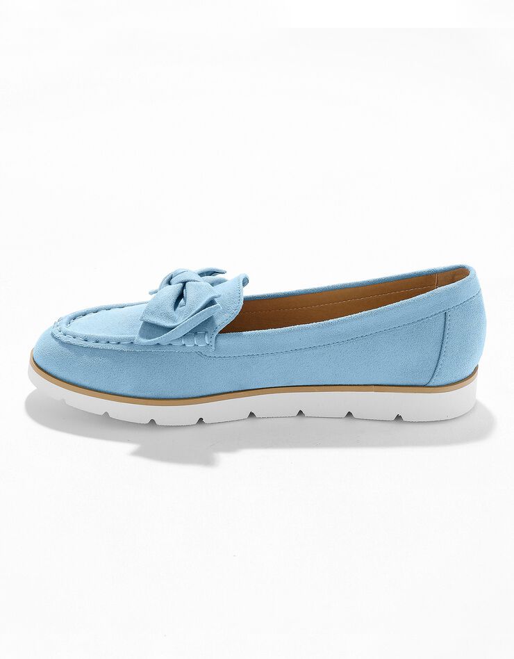 Mocassin noeud à semelle compensée (bleu) Mocassin noeud à semelle compensée (bleu)