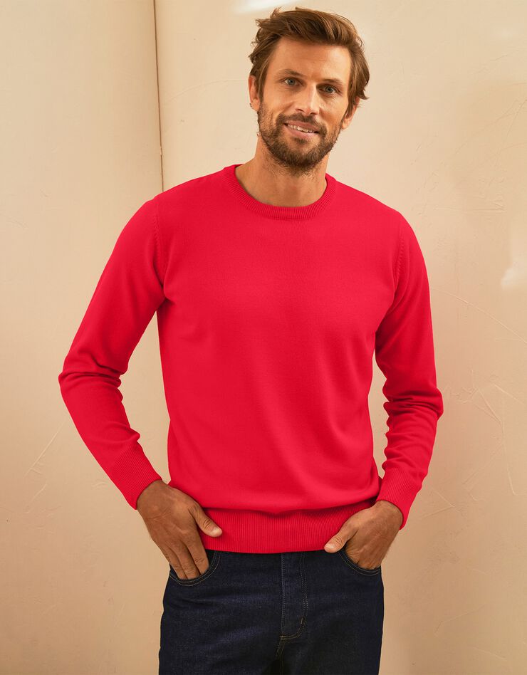 Pull uni col rond (corail) Pull uni col rond (corail)
