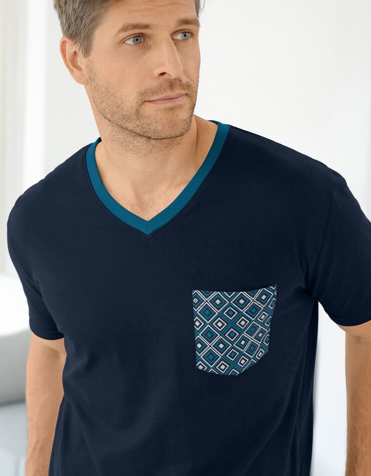 Tee-shirt pyjama marine manches courtes (marine) Tee-shirt pyjama marine manches courtes (marine)
