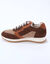 Baskets sneakers cuir, empi&egrave;cements fantaisie contrast&eacute;s (chocolat)