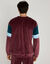 Pyjama tricolore velours manches longues (bordeaux)