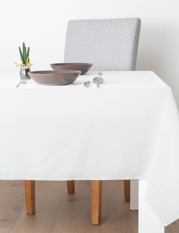 Nappe unie toucher peau de p&ecirc;che (blanc cass&eacute;)