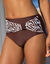 Bas de maillot de bain taille haute uni - effet drapé (chocolat)