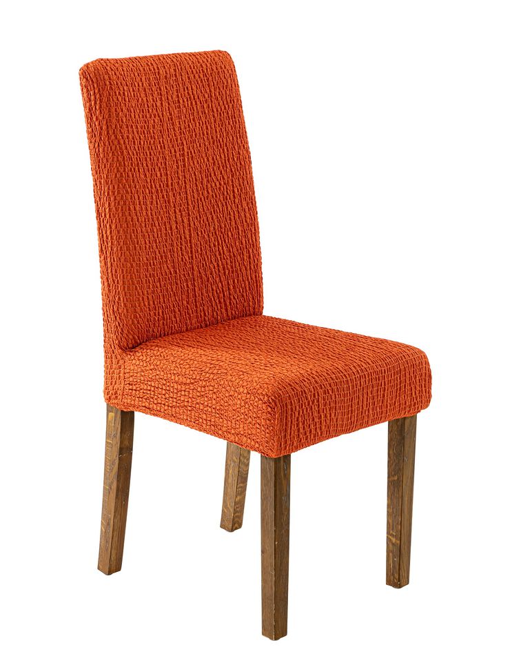 Housse extensible jacquard gaufré pour chaise  (orange)