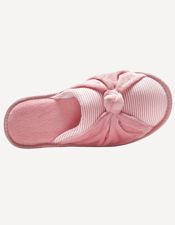 Mules plates coton imprimé rayé (rose) Mules plates coton imprimé rayé (rose)