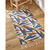 Tapis tissé petit format imprimé jungle - rectangulaire (écru / bleu)