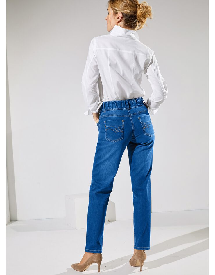 Jean coupe mom taille élastiquée stretch (stone) Jean coupe mom taille élastiquée stretch (stone)